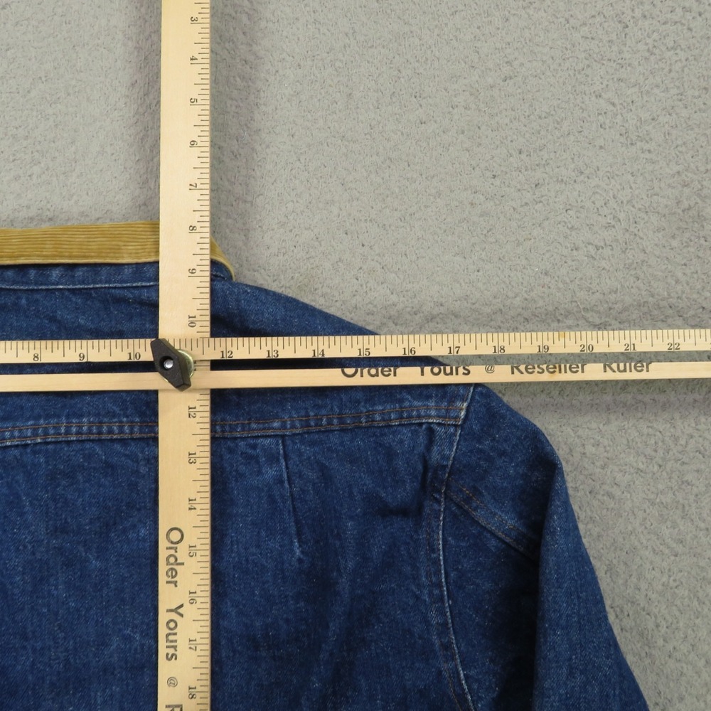 Polo Ralph Lauren Jacket Mens Small Indigo Western Corduroy Collar USA 80s Denim - Picture 12 of 16